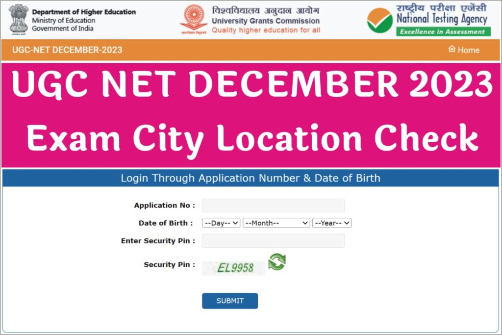 UGC NET Exam City December 2023