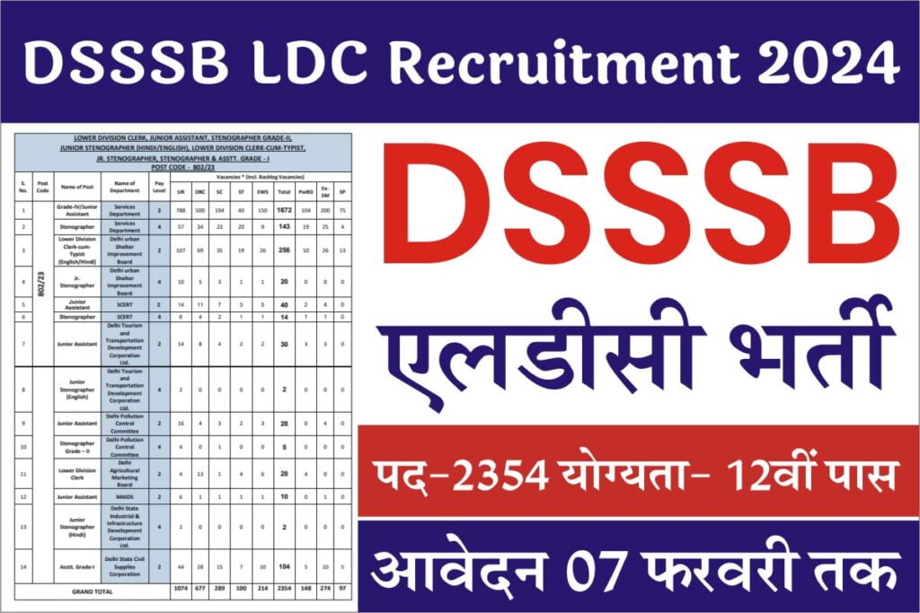 DSSSB LDC Recruitment 2024