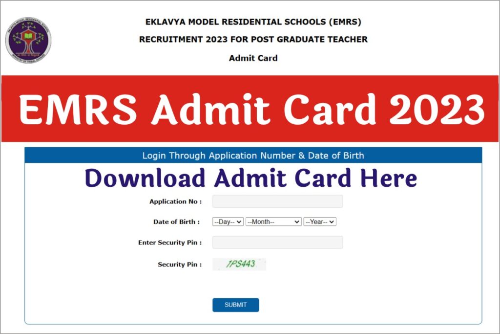 EMRS Admit Card Name Wise 2023