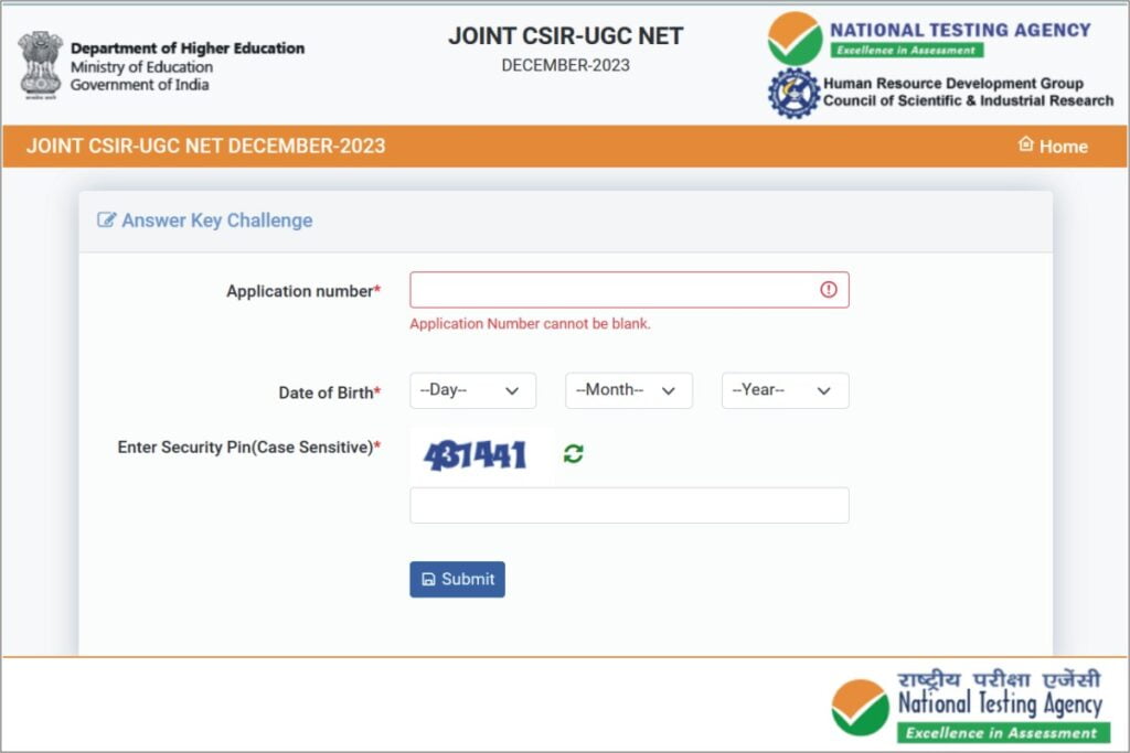 CSIR UGC NET Answer Key 2023