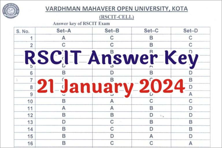 RSCIT Answer Key 21 January 2024