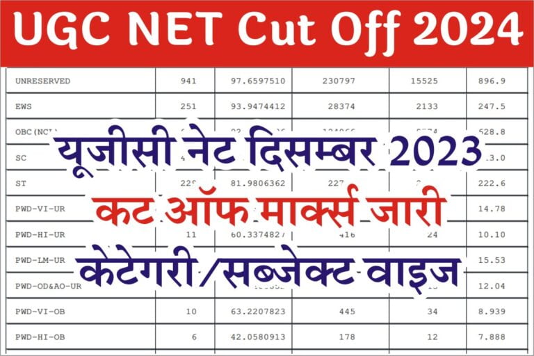 UGC NET Cut Off December 2023